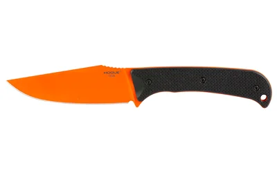 primary-12453 HOGUE EXTRAK XL 3.9 BLK/OR, right-side view with orange blade and textured black handle