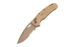 HOGUE SIG K320 M17 3.5 DP SRT CY TN, tan folding knife with partially serrated blade