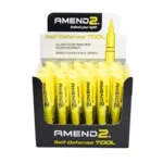 AMEND2 G10 Self-Defense Pen yellow pens in black countertop display box