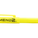 Amend2 G10 Yellow Self-Defense Pen, bright yellow pen shown from the side with black logo