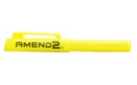 Amend2 G10 Yellow Self-Defense Pen, bright yellow pen shown from the side with black logo
