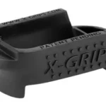 X-GRIP XGRIP MAG SPACER H&K P2000 BLK, black angled view with open top and textured X-GRIP panel