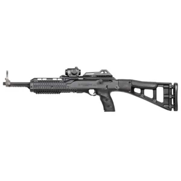 MKS Supply LLC Hi Point 995TS black rifle, side view with skeletal stock and red dot