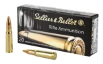 Sellier & Bellot S&B 762X39 124GR FMJ 20/600 black box with two brass cartridges