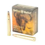 Sellier & Bellot S&B 375 H&H MAG 300GR SP, ammunition box with two brass cartridges