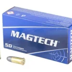 MAGTECH 38 SPL SHRT 125G LRN 50/1000 blue ammunition box with two brass cartridges