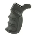 ATI Outdoors ADV TECH AR15 X1 black pistol grip, left-side view with finger grooves and beavertail