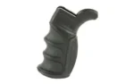 ATI Outdoors ADV TECH AR15 X1 black pistol grip, left-side view with finger grooves and beavertail