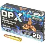 CORBON DPX AAC 300BLK 200GR 20/500 blue and black ammunition box with two cartridges