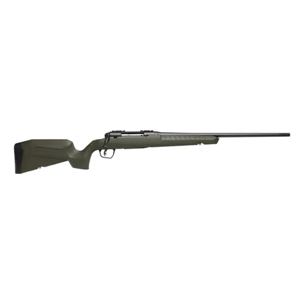 Savage Arms Axis 2 Compact Rifle, OD green right-side view with black barrel and scope rail