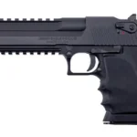 Magnum Research DE MK19 black pistol, left-side view with accessory rails and textured grip