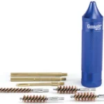 DAC Compact Universal Pistol cleaning kit with blue handle, brass rods, brushes and mop
