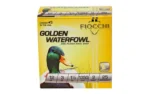 FIOCCHI 12GA #2 GOLDEN yellow ammunition box, front view with duck graphic