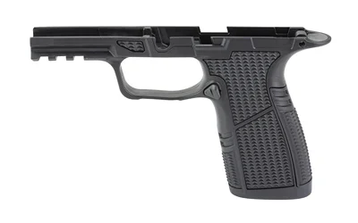 Tyrant P365 Grip Mod X-Macro in black, side view with textured grip and accessory rail