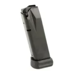 MEC-GAR MAG SIG P228, black magazine in angled side view with extended base plate
