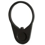 LBE AR15 END PLATE BLK black end plate, front view with oval loop and circular raised section