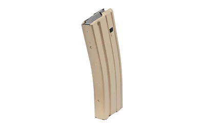 primary-12992 MAG DURAMAG tan curved magazine in angled side view with grey top