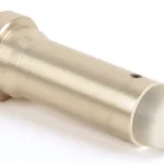 LBE AR 308 CARBINE LENGTH BUFFER gold-tone cylindrical buffer, angled side view