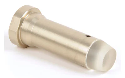 LBE AR 308 CARBINE LENGTH BUFFER gold-tone cylindrical buffer, angled side view
