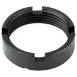LBE AR CASTLE NUT black notched ring, angled top view with internal threading