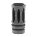 LBE AR A2 BIRDCAGE FH black angled side view with open front, vertical slots and grooved base