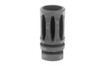LBE AR A2 BIRDCAGE FH black angled side view with open front, vertical slots and grooved base