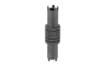 LBE AR A1/A2 Front Sight Tool gray upright view with knurled center and pronged ends