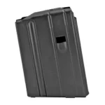 DURAMAG 10RD 6.8SPC SS MAG BLK black steel magazine, angled side view with ribbed body