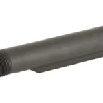 LBE AR MILSPEC BUFFER TUBE BLK black tube, angled side view with threaded end