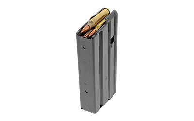 DURAMAG 20RD 5.56 SS MAG black magazine, angled front view with cartridges visible