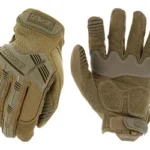 MECHANIX WEAR M-PACT COY LG, coyote brown gloves shown from back and palm sides