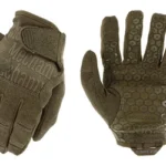 Mechanix Wear TAA Dex Grip XL Coyote gloves, back and palm views with textured grip