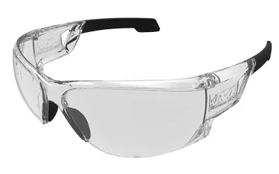 primary-13101 MECHANIX WEAR VISION BLACK/CLEAR safety glasses, front view with clear lenses and black arms