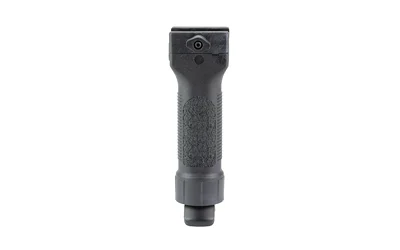 Grip Pod GPS V2 Bipod Stand Aluminum Black, front view with textured vertical grip