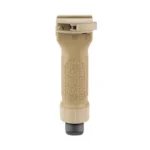 Grip Pod GPS V2 Bipod Cam Aluminum Tan, front view with textured grip and cam lever