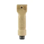 Grip Pod GPS V2 Bipod Stand Aluminum Tan, front view with textured vertical grip