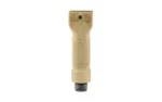 Grip Pod GPS V2 Bipod Stand Aluminum Tan, front view with textured vertical grip