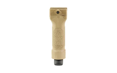 primary-13108 Grip Pod GPS V2 Bipod Stand Aluminum Tan, front view with textured vertical grip