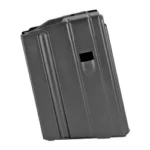 DURAMAG 10RD 7.62X39 SS BLK black steel magazine, angled side view with ribbed body