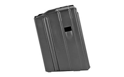 DURAMAG 10RD 7.62X39 SS BLK black steel magazine, angled side view with ribbed body