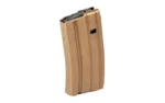 DURAMAG 20RD 5.56 ALUM MAG BR/BK bronze curved magazine, angled front view with black follower