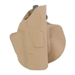 Safariland SL 7378 ALS FITS G19/23 FDE RH tan holster, right-side angled view with paddle backing