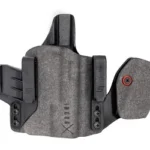 Safariland SL INCOG S&W M&P M2.0 LGT MC RT gray holster, front view with belt clips and wing