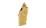 Safariland SL 6354RDSO tan side view with raised optic hood and mounting hardware
