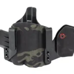 Safariland SL INCOG FOR GLK 43X/48 W/LT dark camouflage front view with clips and black wing