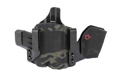 primary-13223 Safariland SL INCOG FOR GLK 43X/48 W/LT dark camouflage front view with clips and black wing
