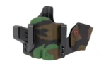 Safariland SL INCOG P365/X/XL SLT woodland camouflage front view with sidecar and belt clips