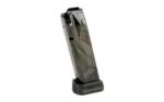 CANIK MAG CENT ARMS TP9 black magazine, angled front view with extended baseplate