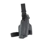 Safariland SL 6385 ALS FOR G17 X300U STX BLK RH black holster with leg straps, angled view