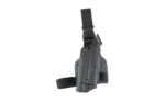 Safariland SL 6385 ALS FOR G17 X300U STX BLK RH black holster with leg straps, angled view